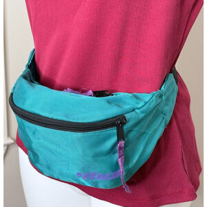 Unisex Vintage 90s HIND Adjustable Teal & Purple Fanny Waist Pack